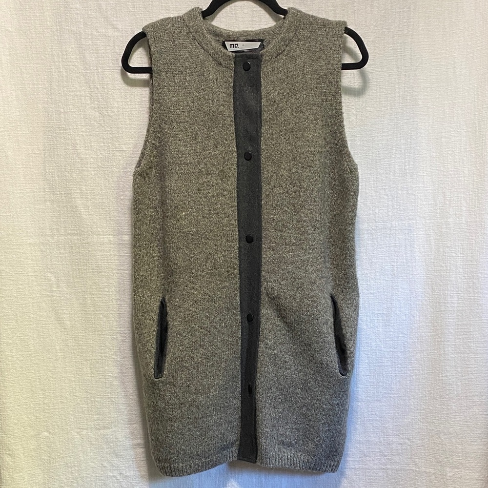 Long Grey Knit Vest